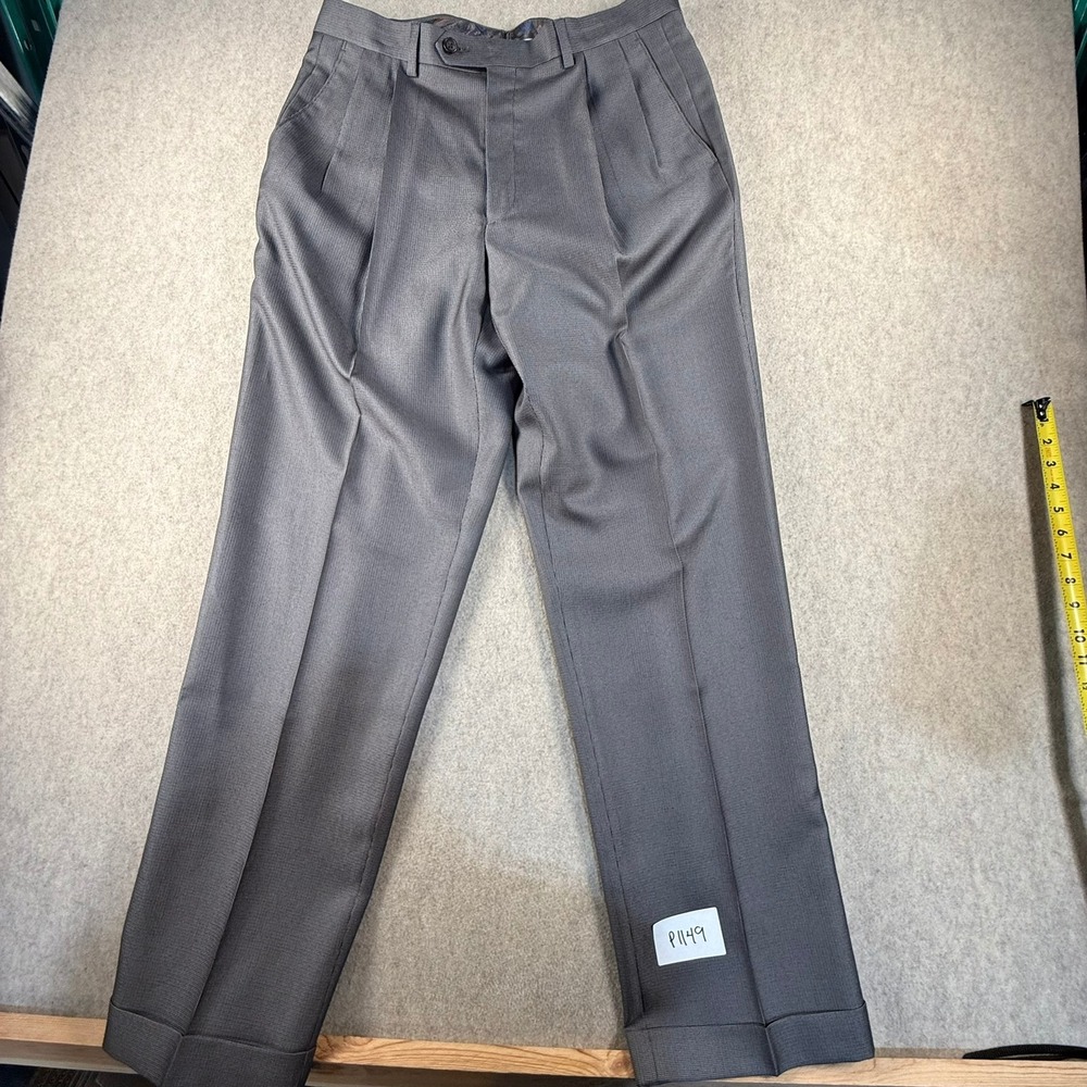 NWT Lauren Ralph Lauren Mens Grey Pleated Cuffed Dress Pants 34W x 32L